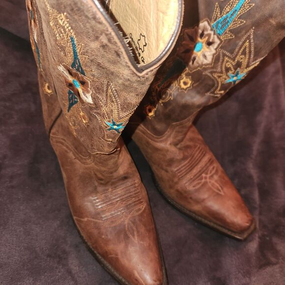 JB Dillion Genuine Goat Skin Western Size 9 Western Cowgirl JNW2308 Embroidery - Picture 11 of 11